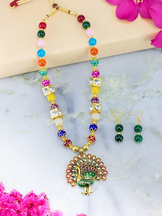 Multicolor Peacock Jewellery Set