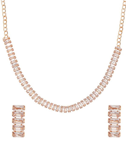 Rose Gold Plated CZ Jewellery Set