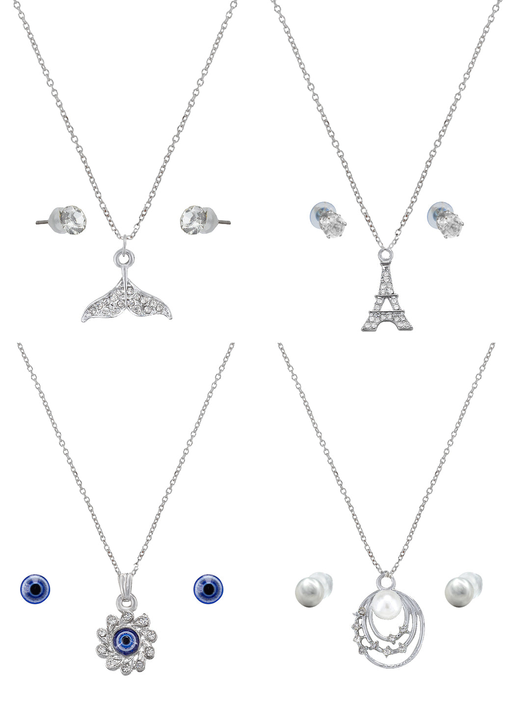 Pack of 4 Pendants & Earrings Set Gift