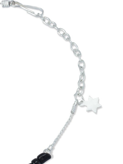 Silver-Plated Artificial Beads Beaded Anklet