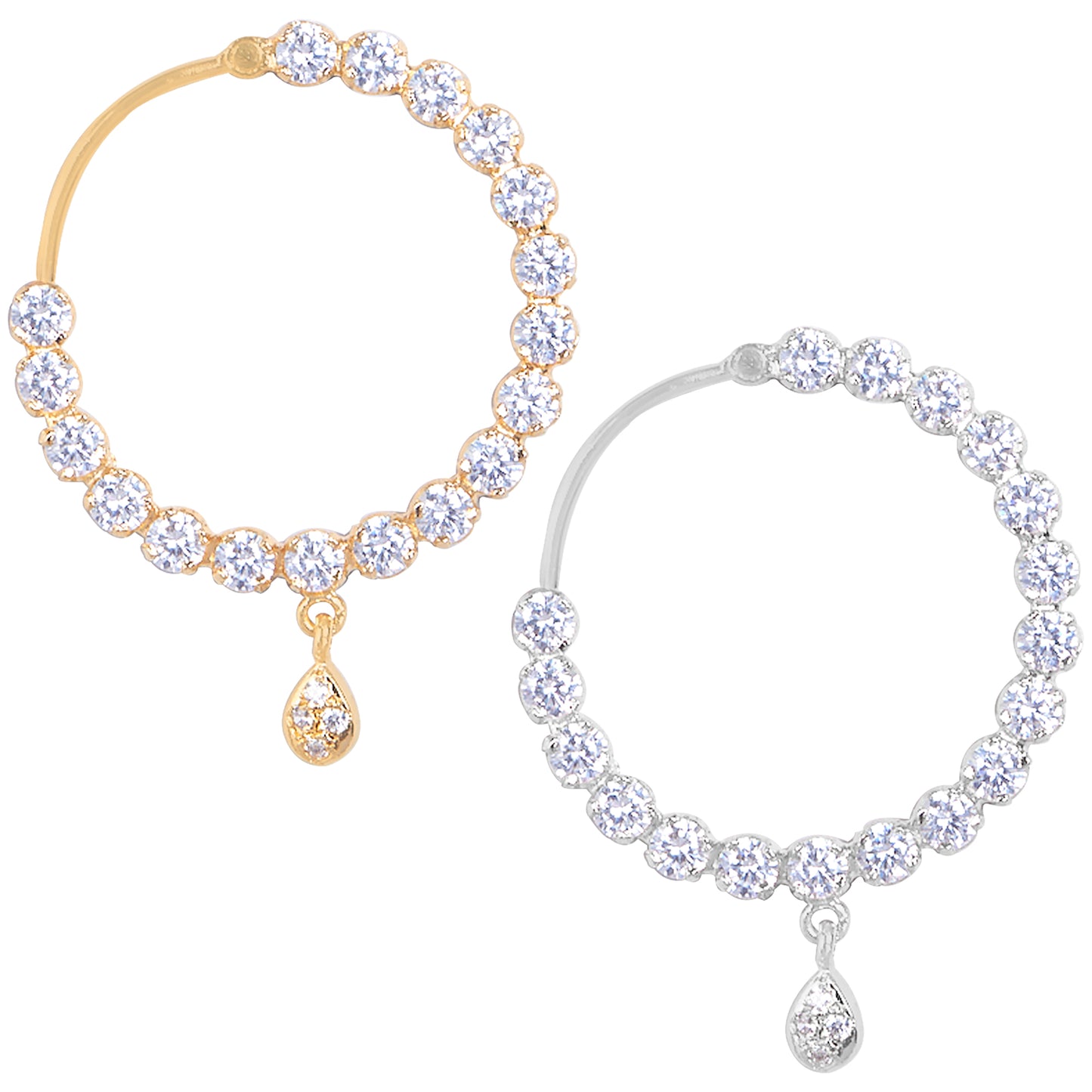 PRIVIU AD Drop Nose ring Combo For Women and Girls