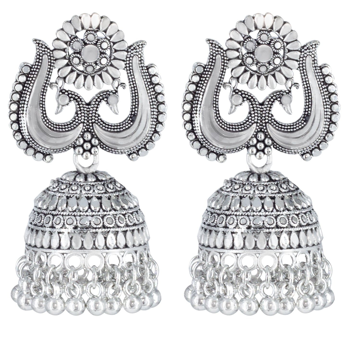 Peacock Design Jhumka Earrings