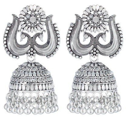 Peacock Design Jhumka Earrings