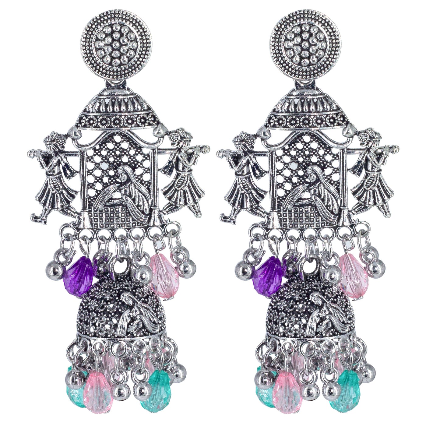 Doli Multicolour Beads Jhumka Earrings