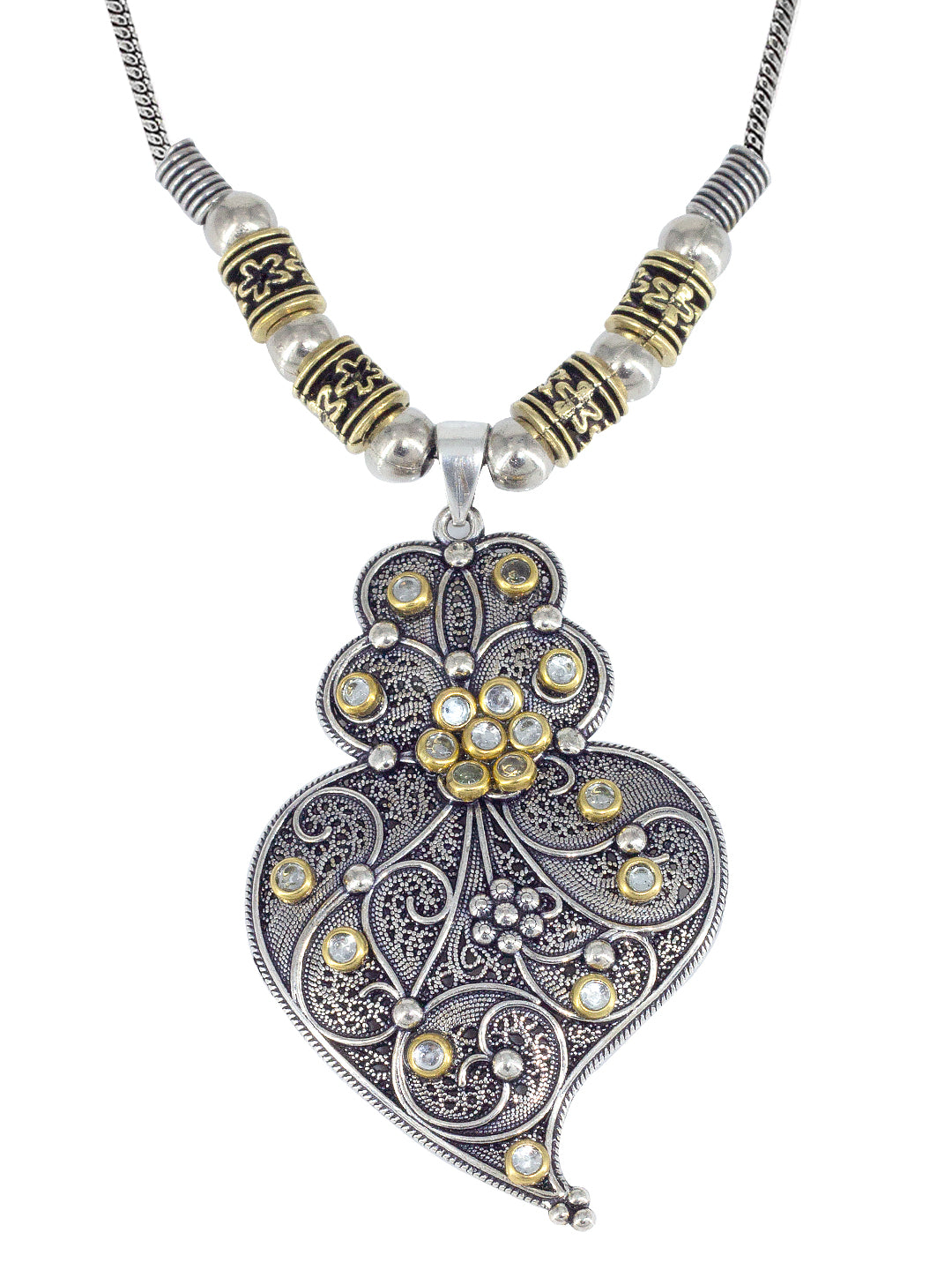 Oxidized Heart Chain Necklace