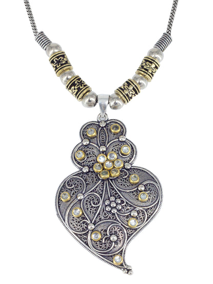 Oxidized Heart Chain Necklace
