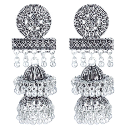 Floral Double Layered Jhumka Earrings