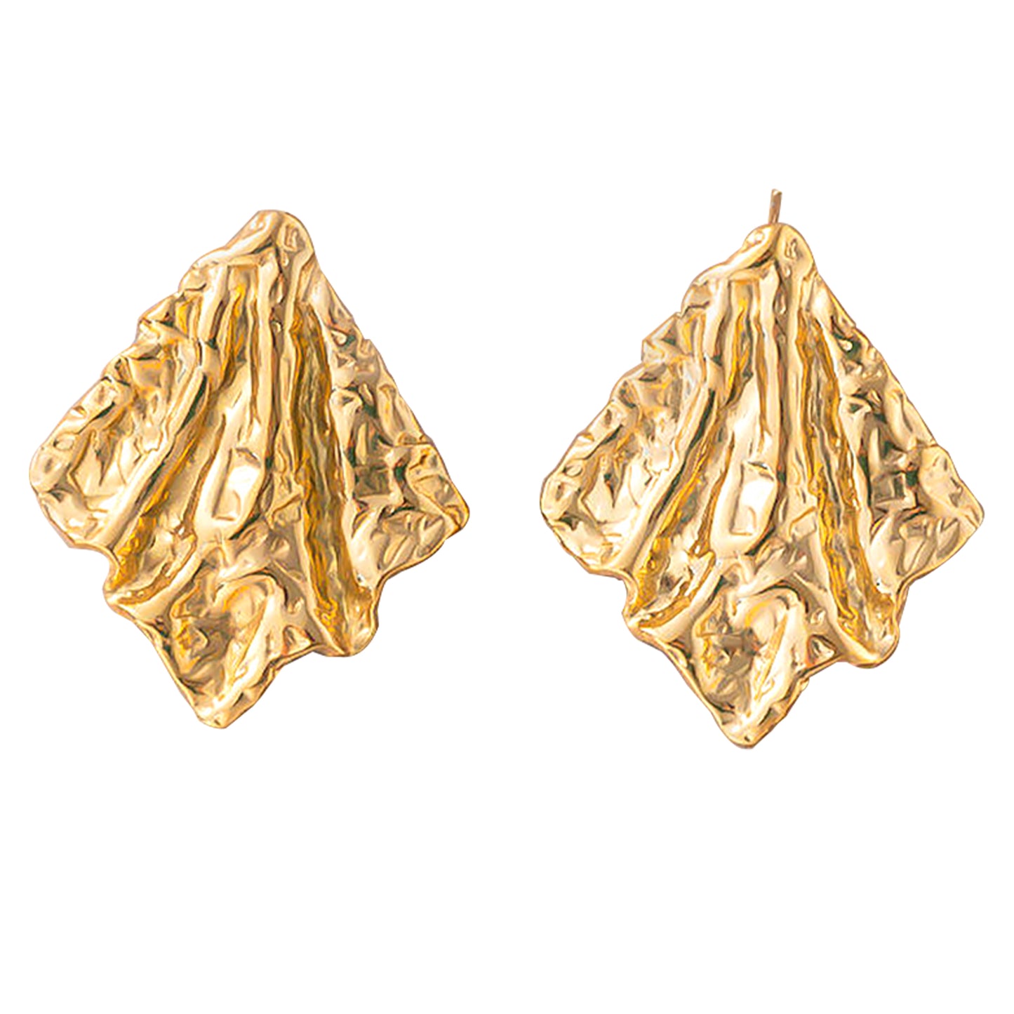 Stainless Steel Anti Tarnish Crushed Stud Earrings