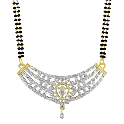 American Diamond & Black Beaded Mangalsutra
