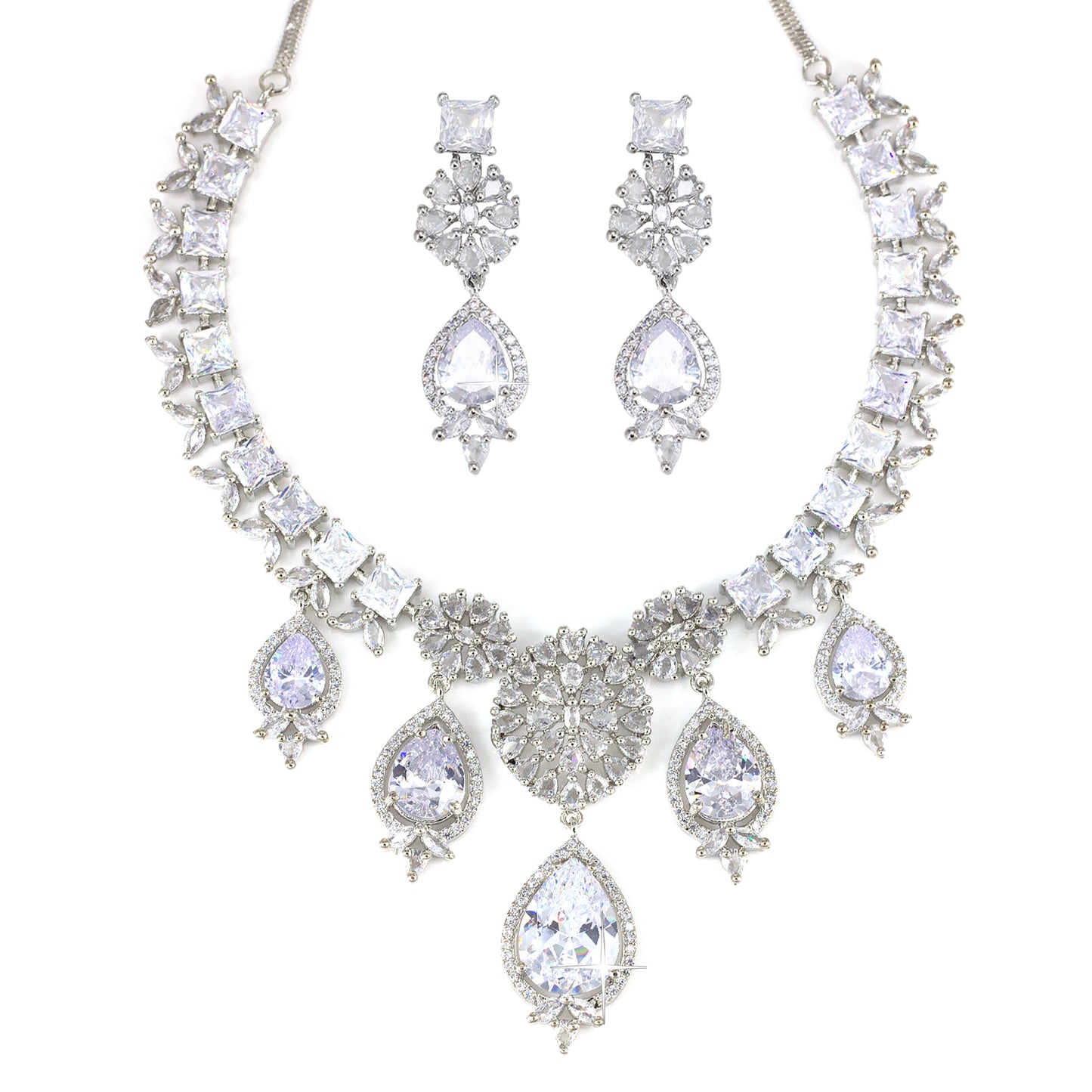 American Diamond Engagement  Floral Designer Jewellery Set