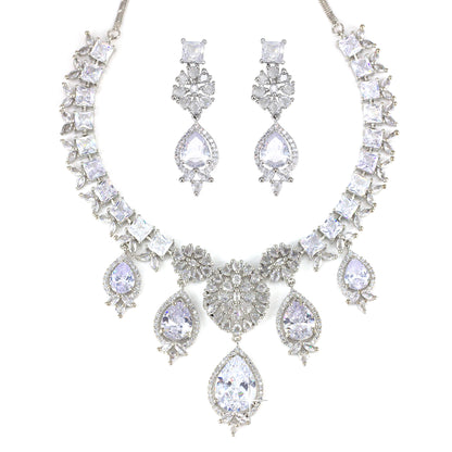 American Diamond Engagement  Floral Designer Jewellery Set