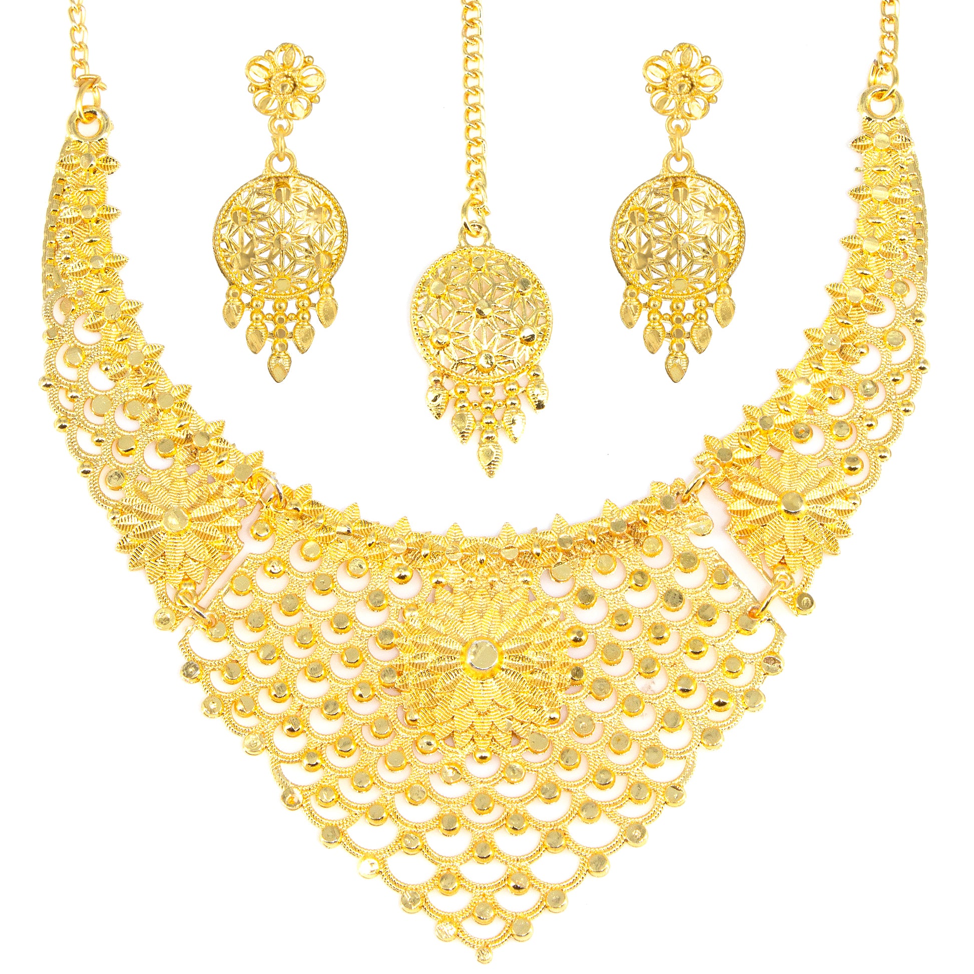Gold-Plated Traditional Bridal Jewellery Set – PRIVIU