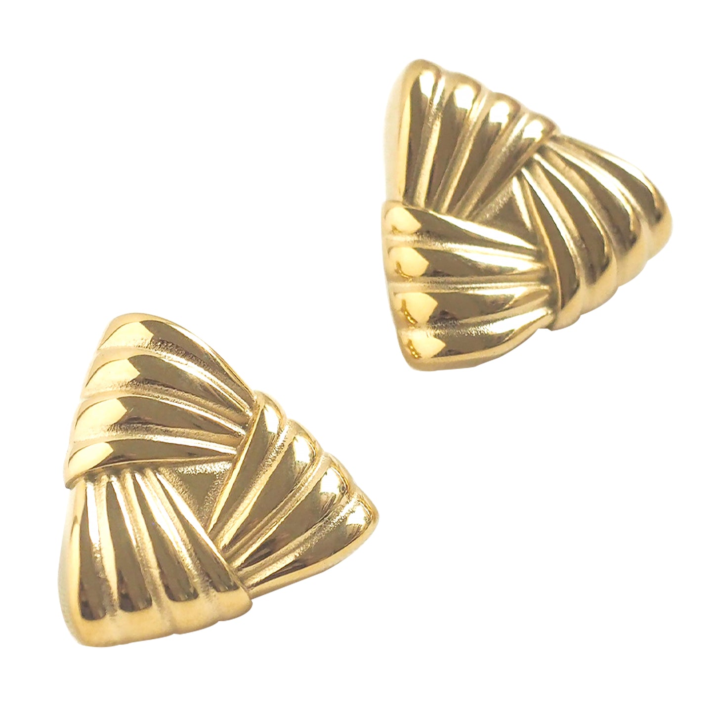 Stainless Steel Anti Tarnish Triangular Knot Stud Earrings