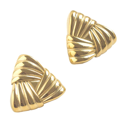 Stainless Steel Anti Tarnish Triangular Knot Stud Earrings