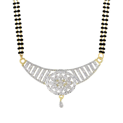 American Diamond & Black Beaded Mangalsutra