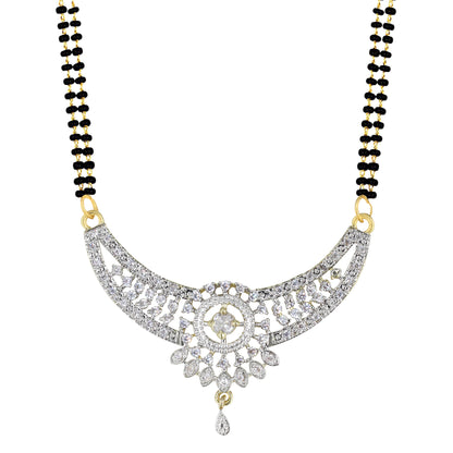 American Diamond & Black Beaded Mangalsutra