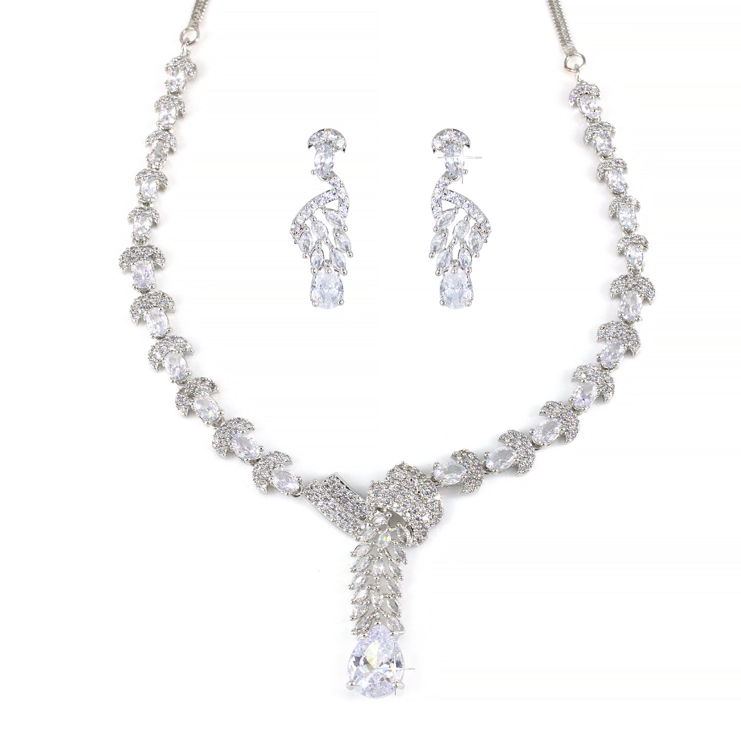 American Diamond Designer Statement Premium Jewellery Set