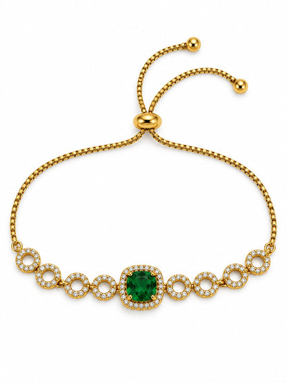 South India Gold Plated Green AD Bracelet for Women