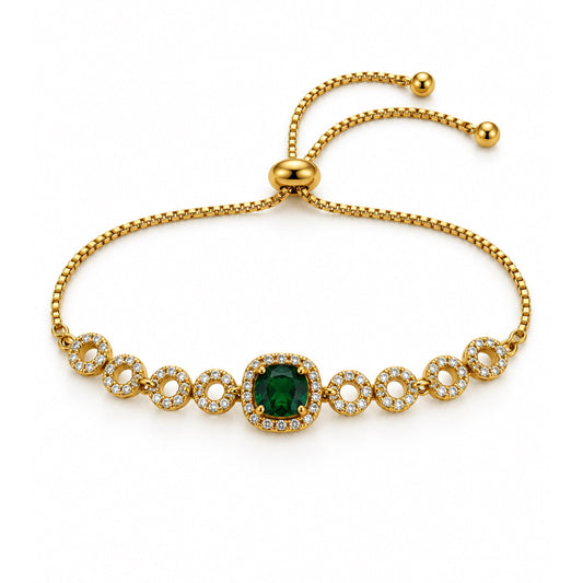 South India Gold Plated Green AD Bracelet for Women