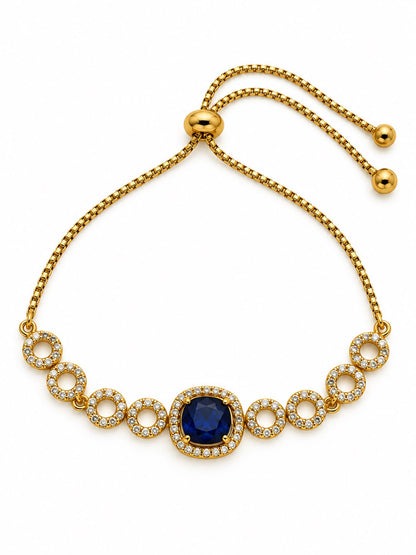 South India Gold Plated Blue AD Bracelet for Women
