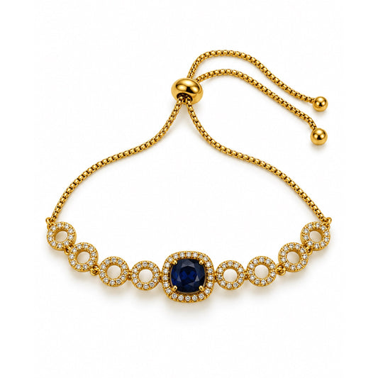 South India Gold Plated Blue AD Bracelet for Women
