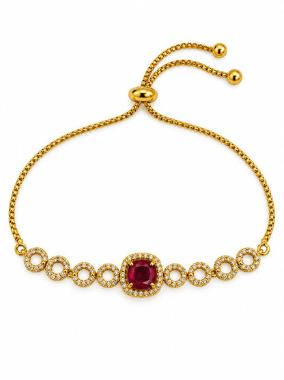 South India Gold Plated Red AD Bracelet for Women