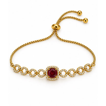 South India Gold Plated Red AD Bracelet for Women