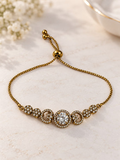 South Indian Gold Plated AD Adjustable Bracelet for Women