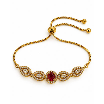 South India Gold Plated Red AD Bracelet for Women