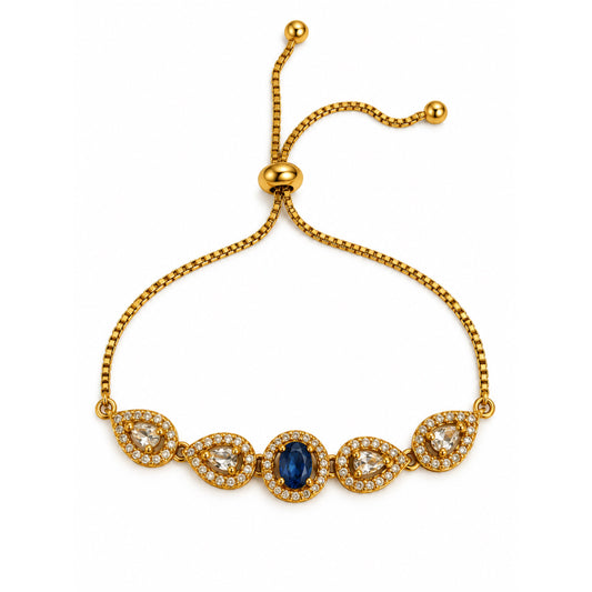 South India Gold Plated Blue AD Bracelet for Women
