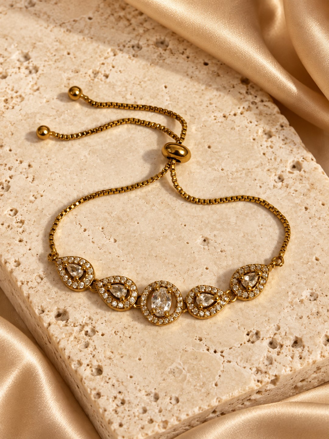 South India Gold Plated AD Bracelet for Women