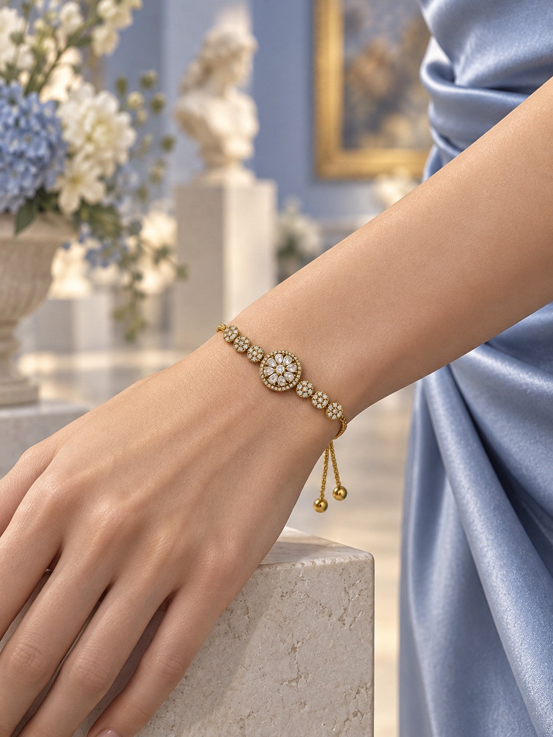 South India Gold Plated AD Bracelet for Women