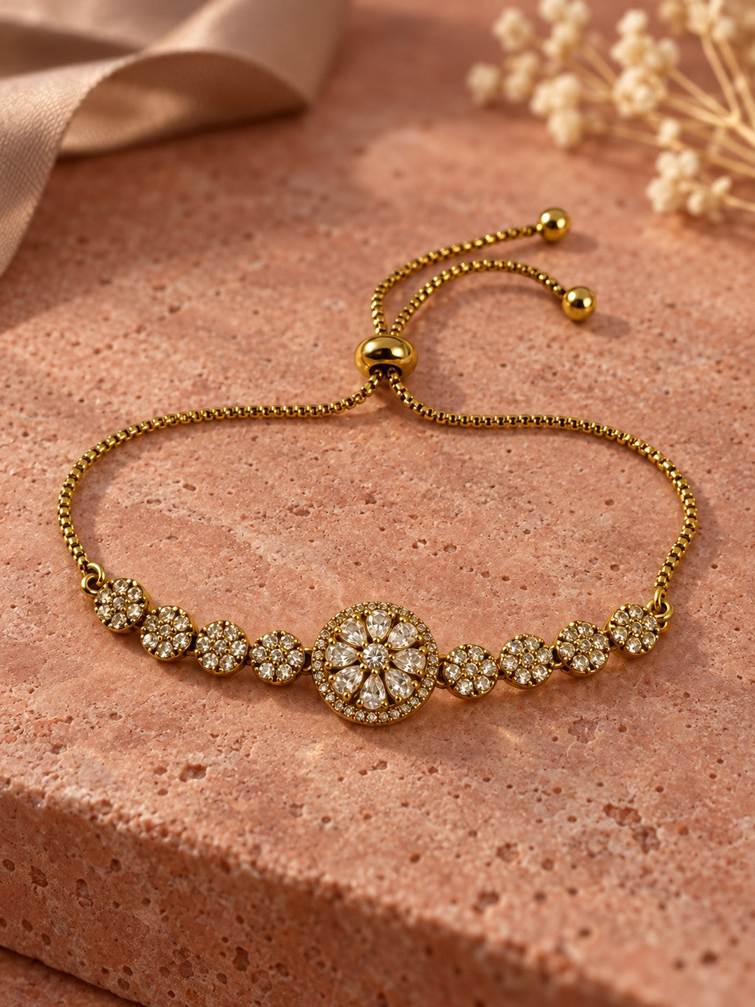 South India Gold Plated AD Bracelet for Women