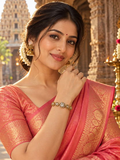 South Indian Gold Plated AD Adjustable Bracelet for Women