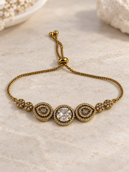 South Indian Gold Plated AD Adjustable Bracelet for Women