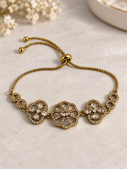 South Indian Gold Plated AD Adjustable Bracelet for Women