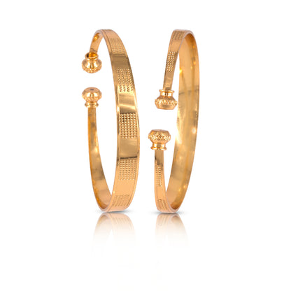 Set Of 2 Kada Style Adjustable Bangles