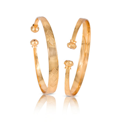 Set Of 2 Kada Style Adjustable Bangles