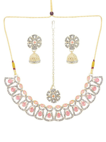 Pink Floral Jewellery Set