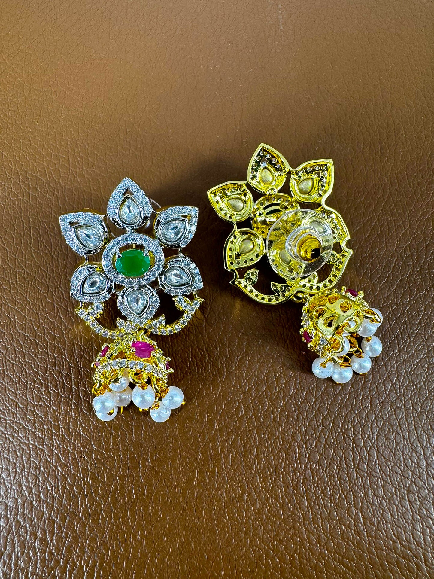 Gold Plated Ruby Pink AD Kundan Choker Jewellery Set