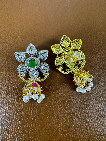Gold Plated Ruby Pink AD Kundan Choker Jewellery Set