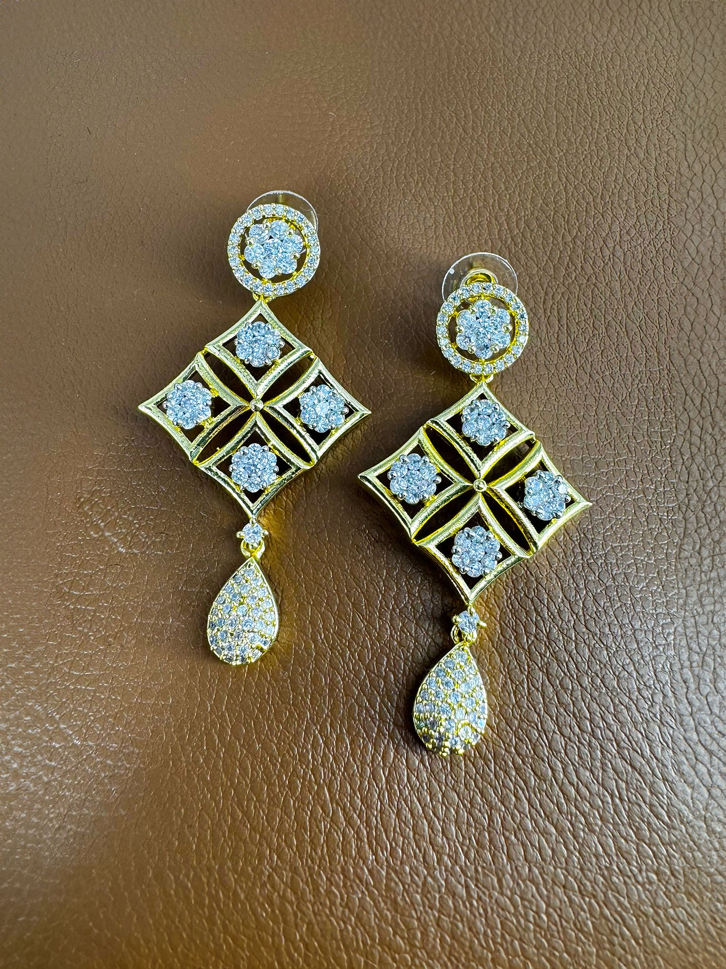 Gold Plated Designer AD Cocktail Jewellery Set