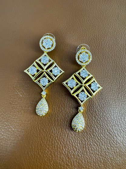 Gold Plated Designer AD Cocktail Jewellery Set