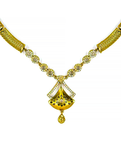 Gold Plated AD Minimal Traditional Jewellery Set