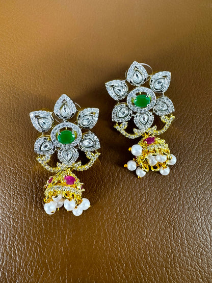 Gold Plated Ruby Pink AD Kundan Choker Jewellery Set