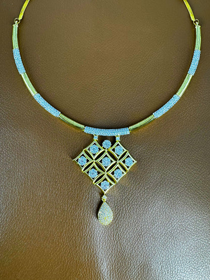 Gold Plated Designer AD Cocktail Jewellery Set