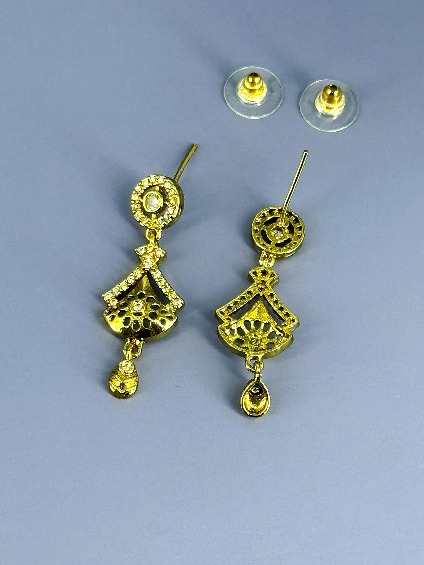 Gold Plated AD Minimal Traditional Jewellery Set