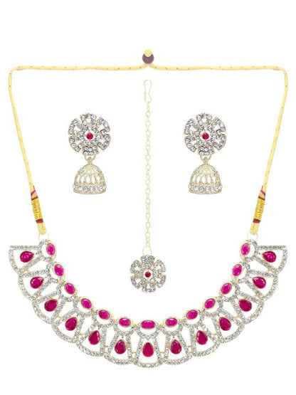 Red Floral Jewellery Set