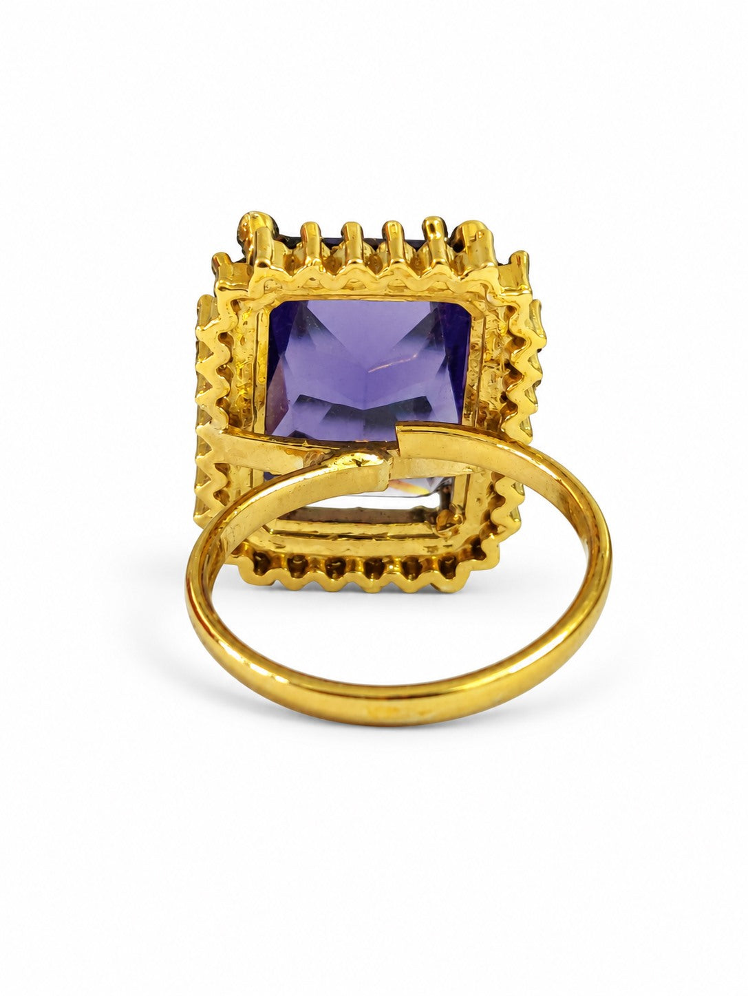 South Indian Gold Plated Purple AD Finger Ring for Women