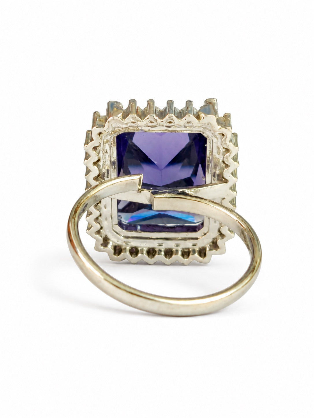 Silver Plated Purple AD Finger Ring for Women